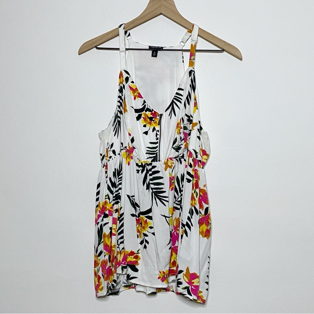 Torrid Floral Tropical Babydoll Sleeveless Spaghetti Strap Top - Size 0 (Large)